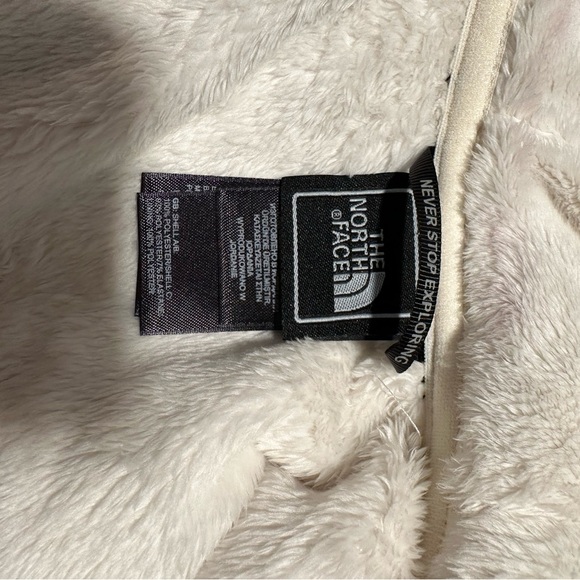 The North Face Furry Vest w/Hood Women's Small Ivory Black Full Zip Vest - Picture 3 of 6